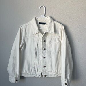 Pomander Place by Tuckernuck Women’s White Denim Jean Jacket Size Medium